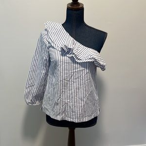J crew ruffle one shoulder size 4 blouse